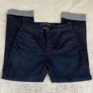 NYDJ Dark Rinse Cuffed Stretch Denim Capris 4P